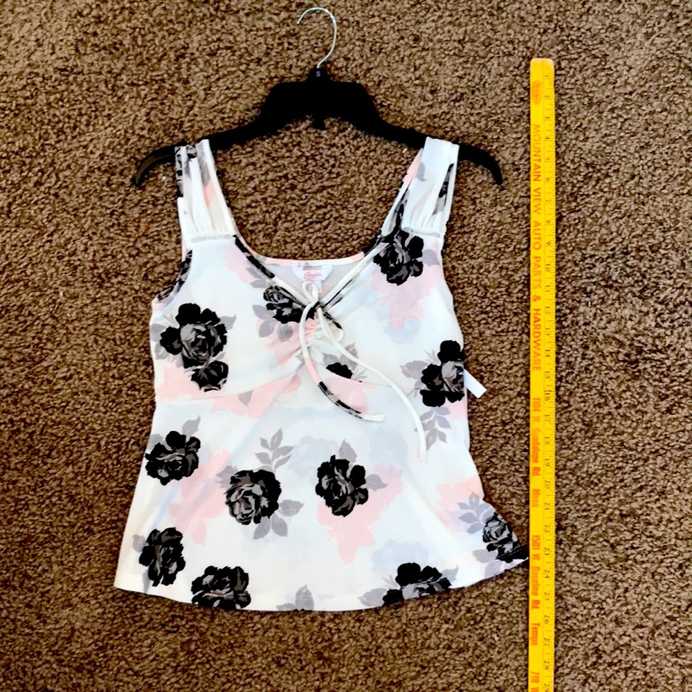 Candie’s small floral tank top.